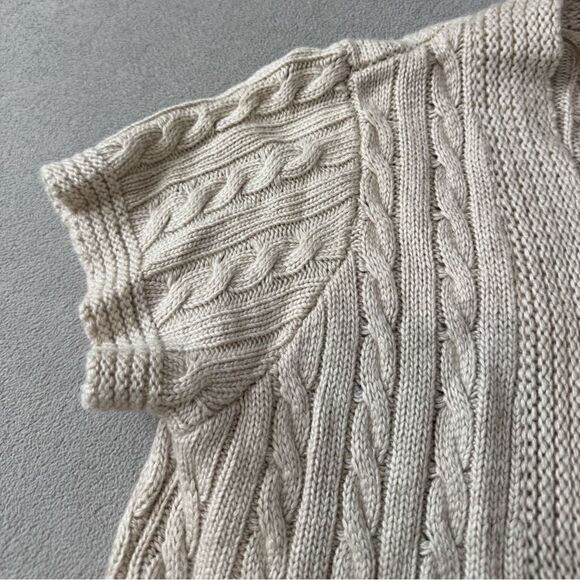 Zara Knit  Cable Knit Short Sleeve Cardigan Size L - Picture 9 of 16